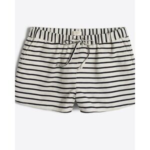 J. Crew White Blue Stripe 3" Drawstring Shorts Linen Cotton‎ M